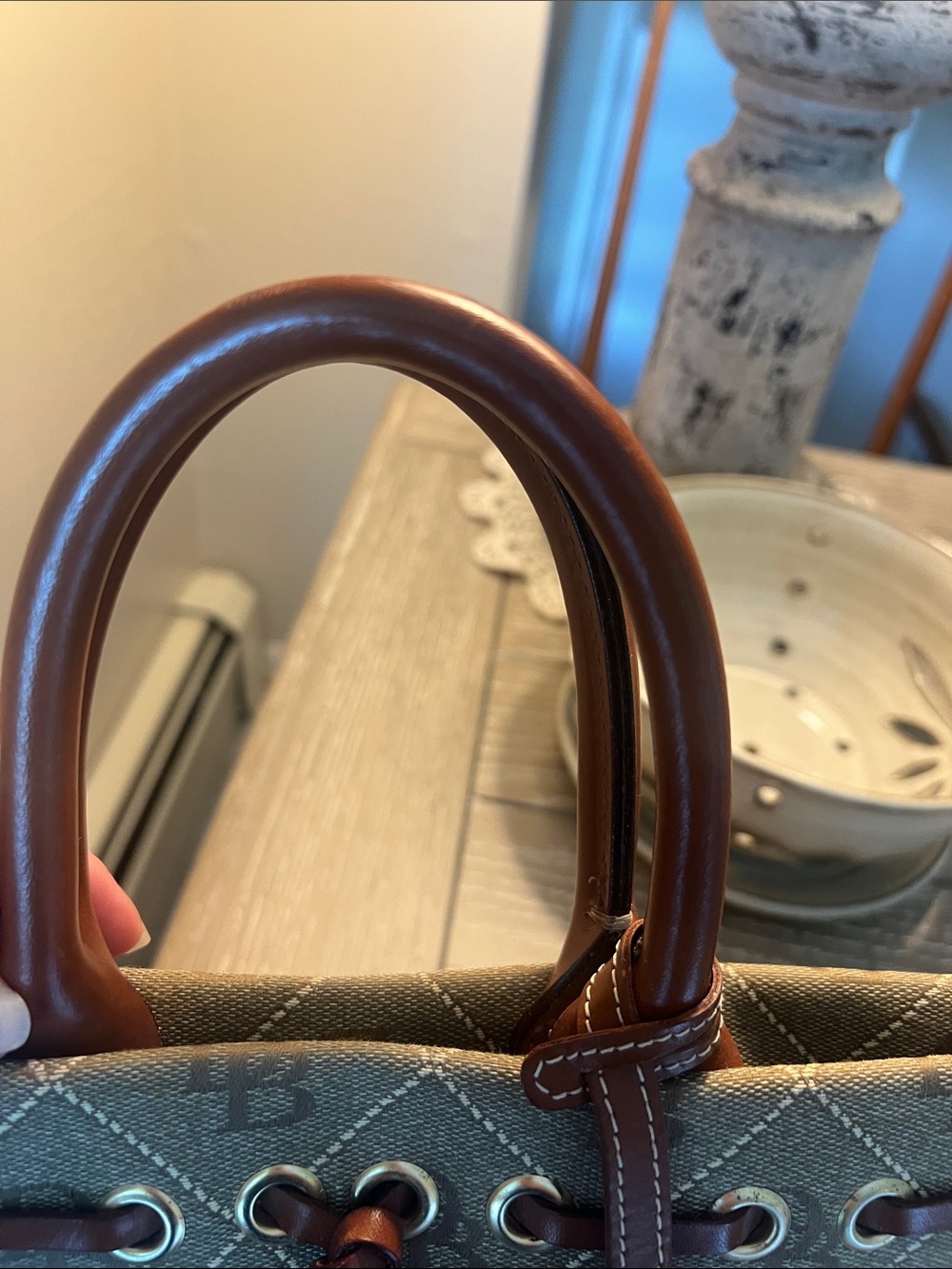Dooney & Bourke Vintage Signature Monogram Tassel Tote Bag - Picture 10 of 12